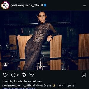 God Save Queens Violet Dress Elegant Black Backless Dress